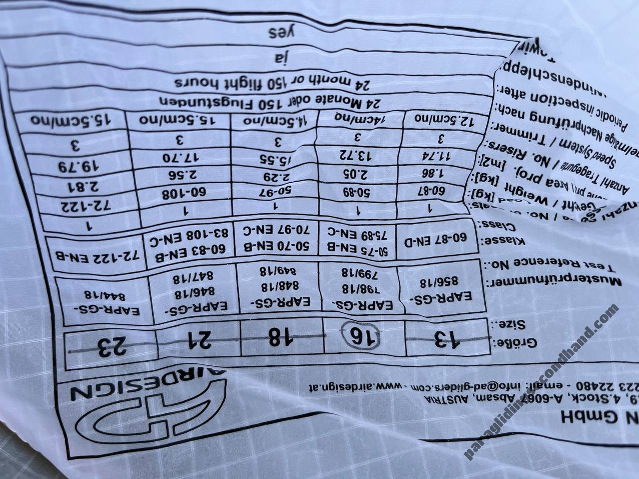 Air Design Susi 3, 16, 2020, (50-89kg), 45h