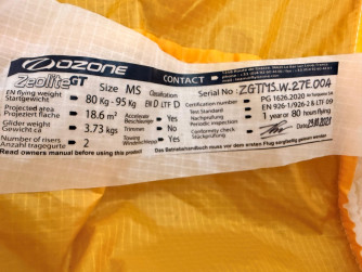 Ozone ZEO LITE GT, MS, 2021, (80-95kg), 150h