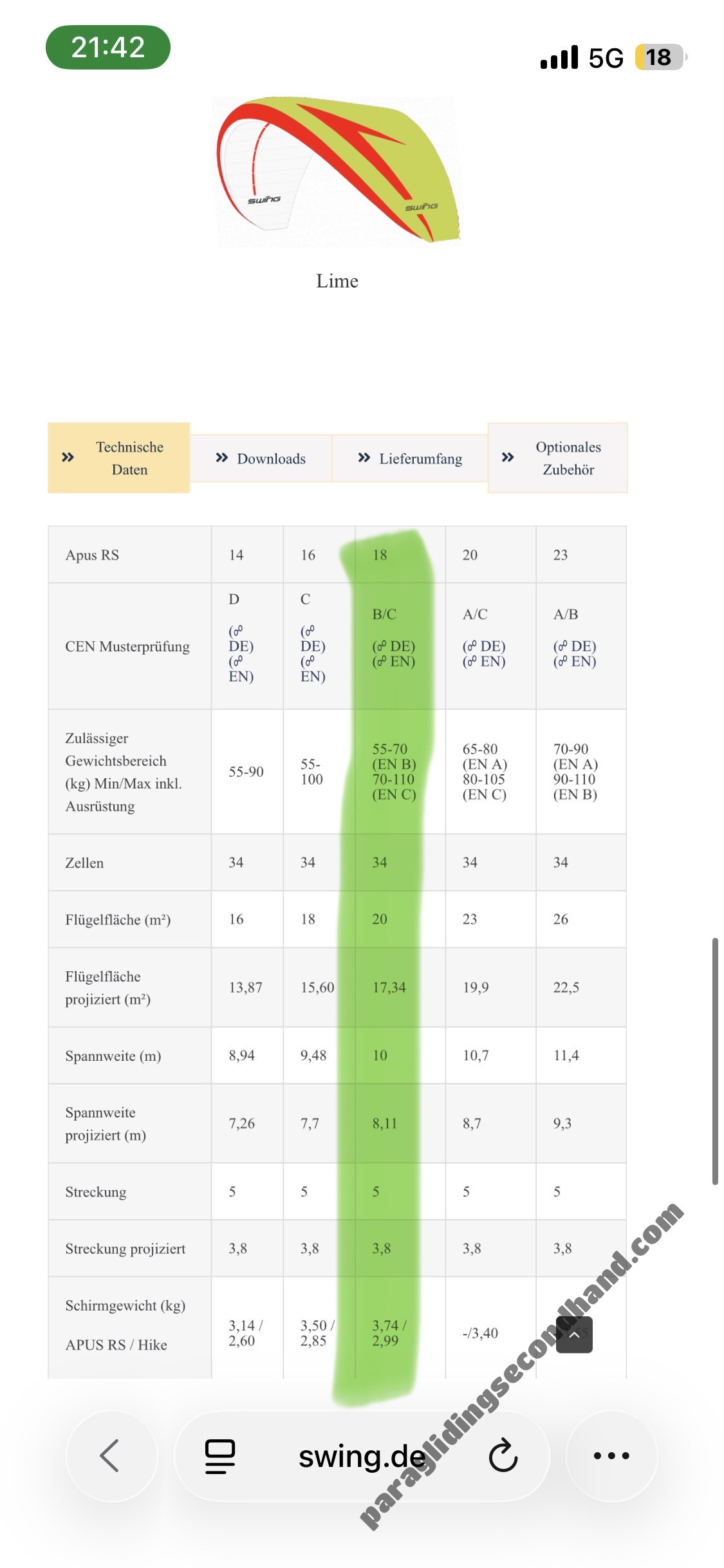 Swing Apus, 18, 2018, (55-110kg), 30h