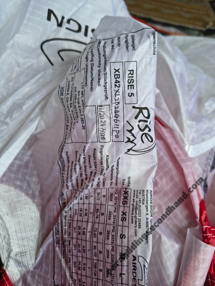 Air Design Rise 5, XL, 2024, (115-135kg), 4h