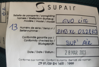 Supair Evo light, XL, 2023