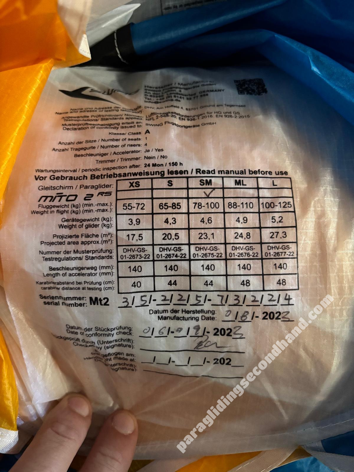 Swing Mito 2RS, SM, 2022, (78-100kg), 20h