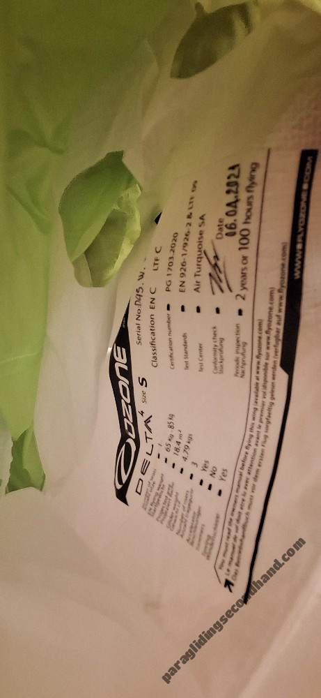 Ozone Delta4, S, 2021, (65-85kg), 65h