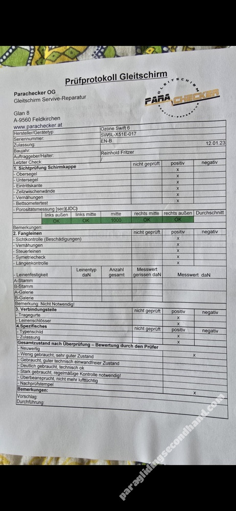 Ozone Swift 6, L, 2023, (95-115kg), 50h