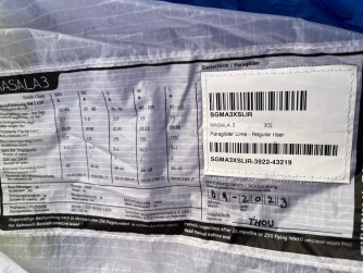 Skywalk Masala 3, XS, 2023, (55-90kg), 50h