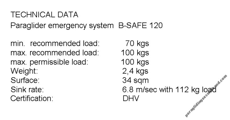 Pro Design 120 - rescue parachute