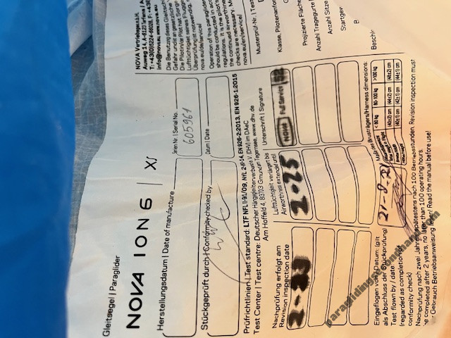 Nova ion 6, xs, 2022, (70-90kg), 35h