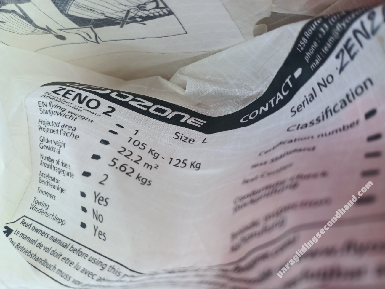 Ozone Zeno 2, L, 2022, (105-125kg), 300h