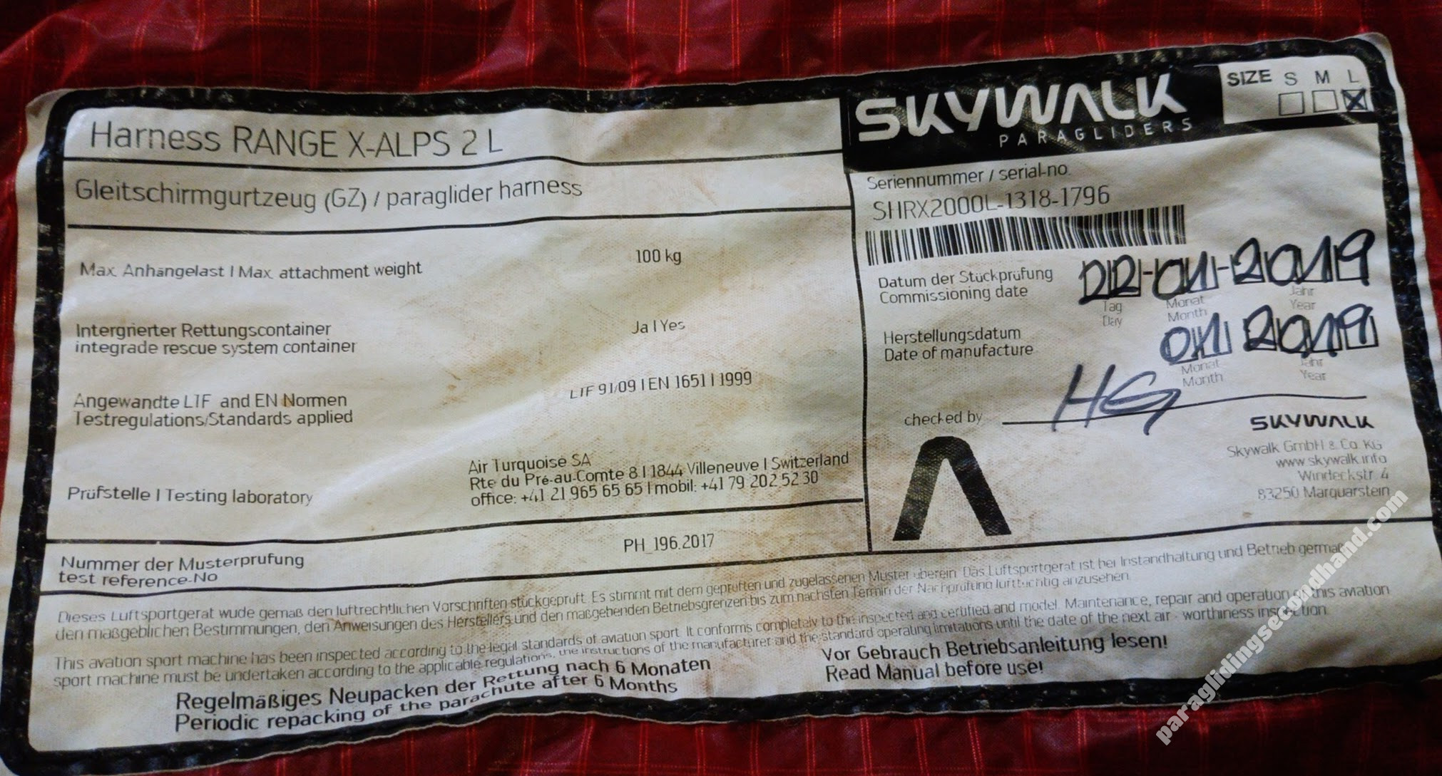 Skywalk Range X-Alps 2, L, 2019