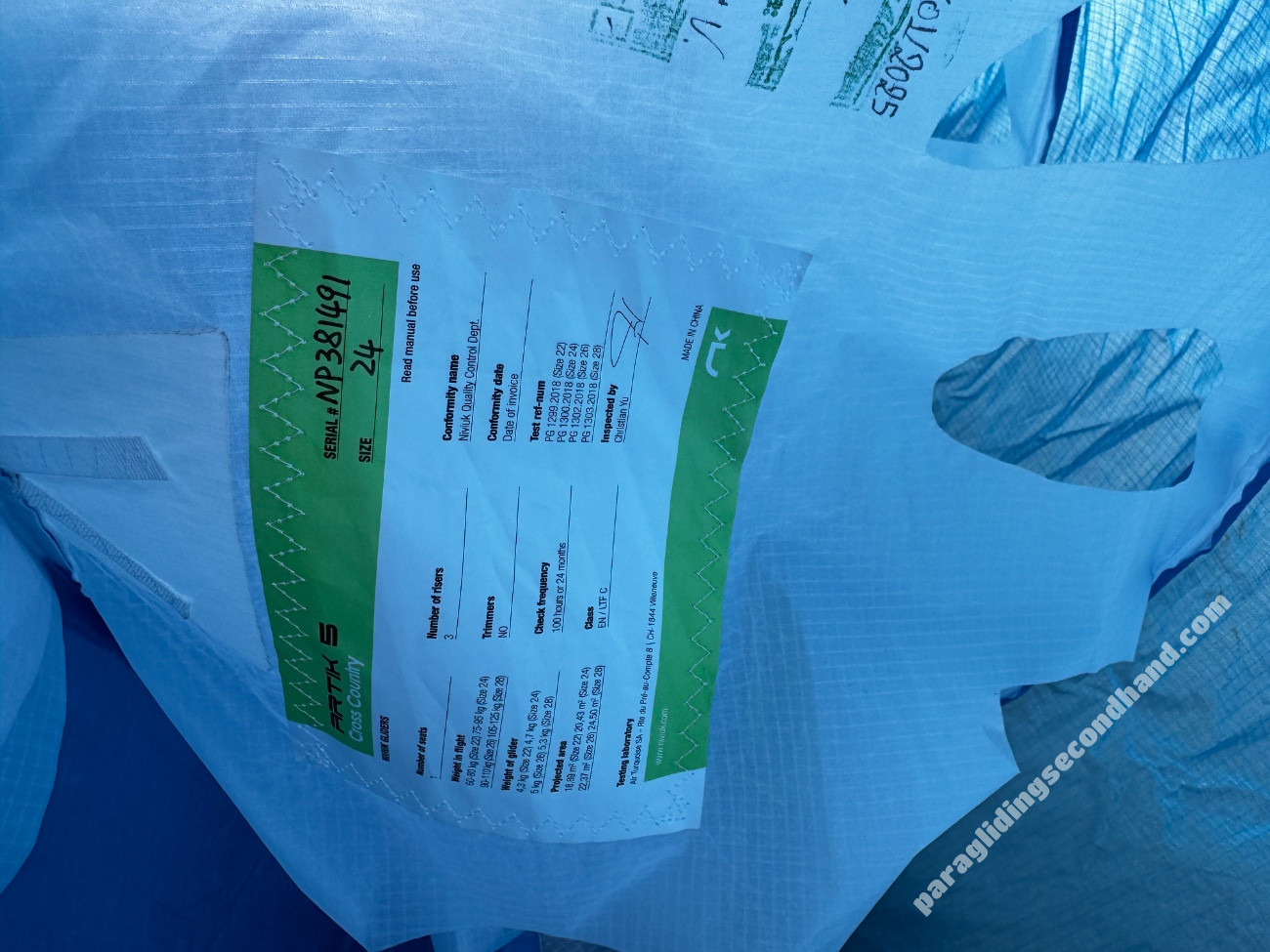 Niviuk Artik 5, 24, 2018, (75-95kg), 250h