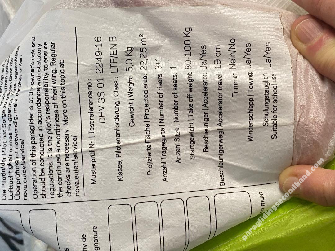 Scout -Vittorazi Moster 185 Plus, Nova canopy, custom harness with integrated water rescue system