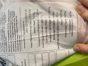 Scout -Vittorazi Moster 185 Plus, Nova canopy, custom harness with integrated water rescue system