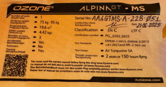 Ozone Alpina GT, MS, 2025, (75-95kg), 15h