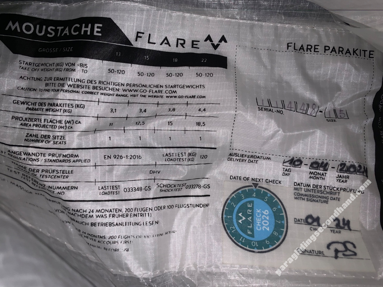 Flare Moustache, 15, 2024, (50-120kg), 15h