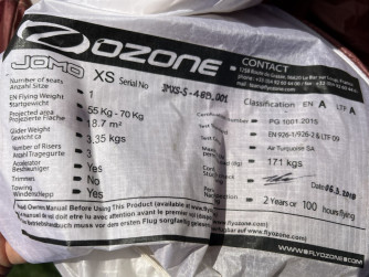 2018 Ozone Jomo XS EN-A, Supair Altirando 3 S