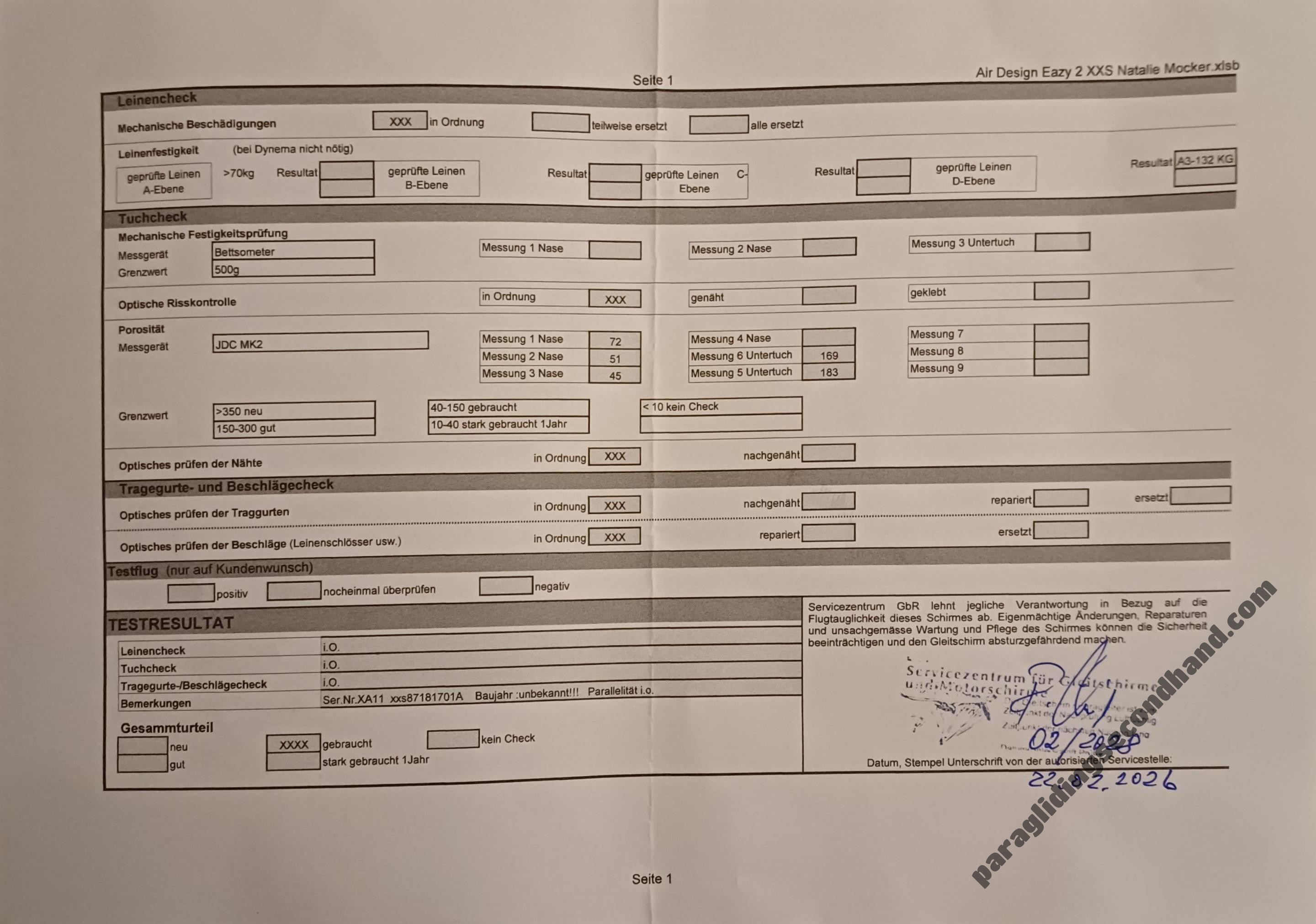 Air Design Eazy 2, XXS, 2018, (50-72kg), 60h - Image 8