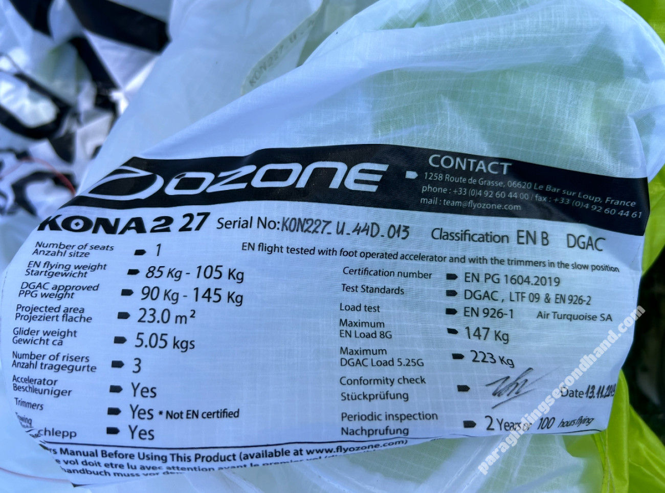 Ozone Kona 2 - (Buzz Z6), ML, 2020, (80-105kg), 45h