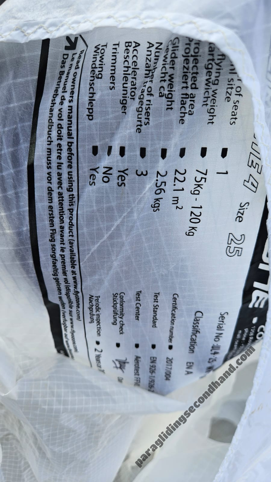 Ozone ultralite 4, 25, 2024, (75-120kg), 10h