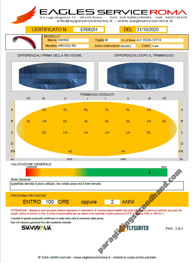 Swing ARCUS 2 RS, M, 2022, (85-105kg), 65h