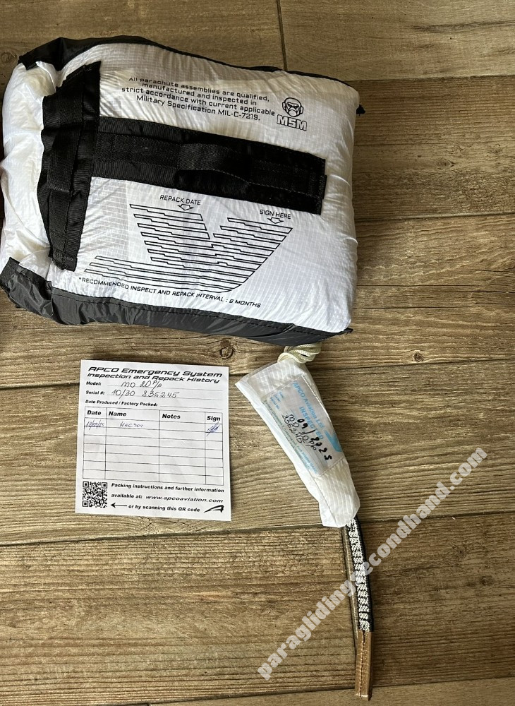 Rescue Parachute Apco Mayday PP20, 160 Kg.