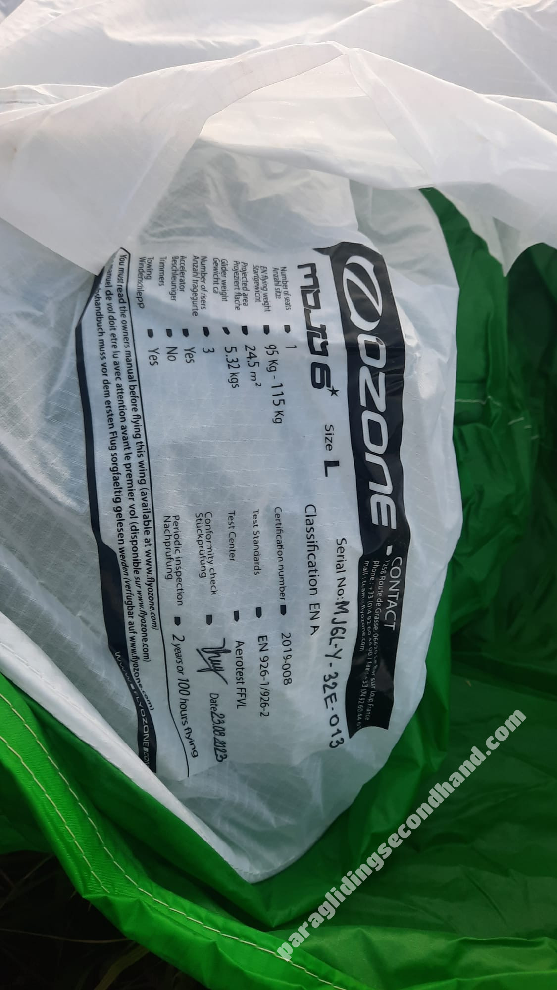 Ozone Mojo 6, L, 2023, (95-115kg), 15h