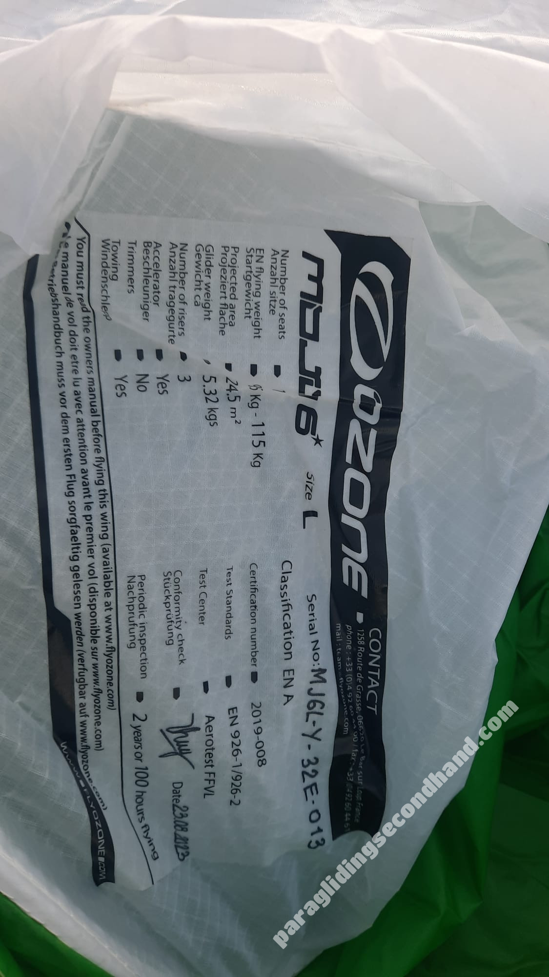 Ozone Mojo 6, L, 2023, (95-115kg), 15h