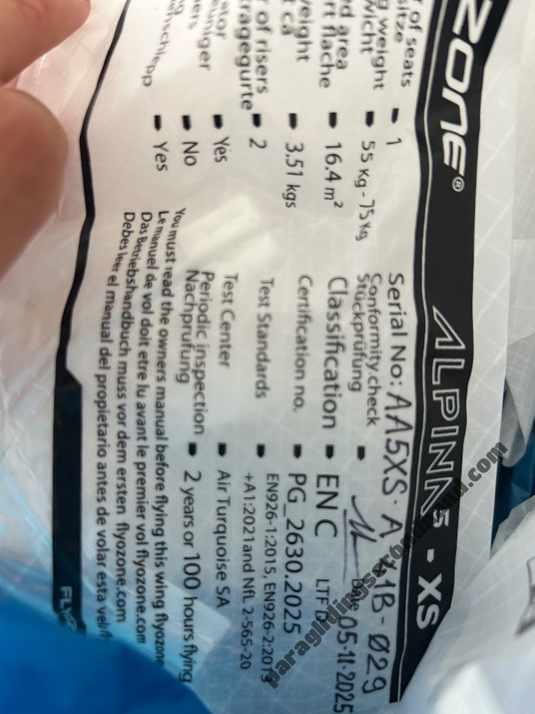 Ozone Alpina 5, XS, 2026, (55-75kg), 3h