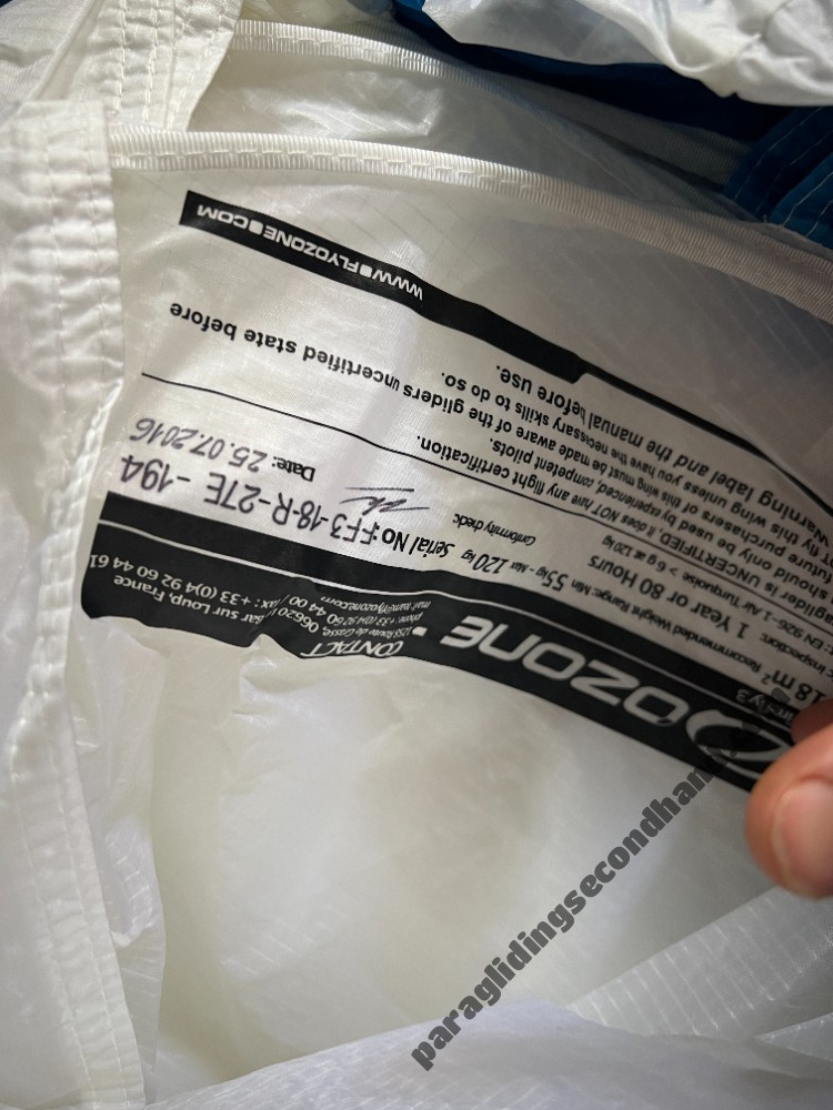 Ozone FireFly 3, 18, 2016, (55-120kg), 15h - Image 3