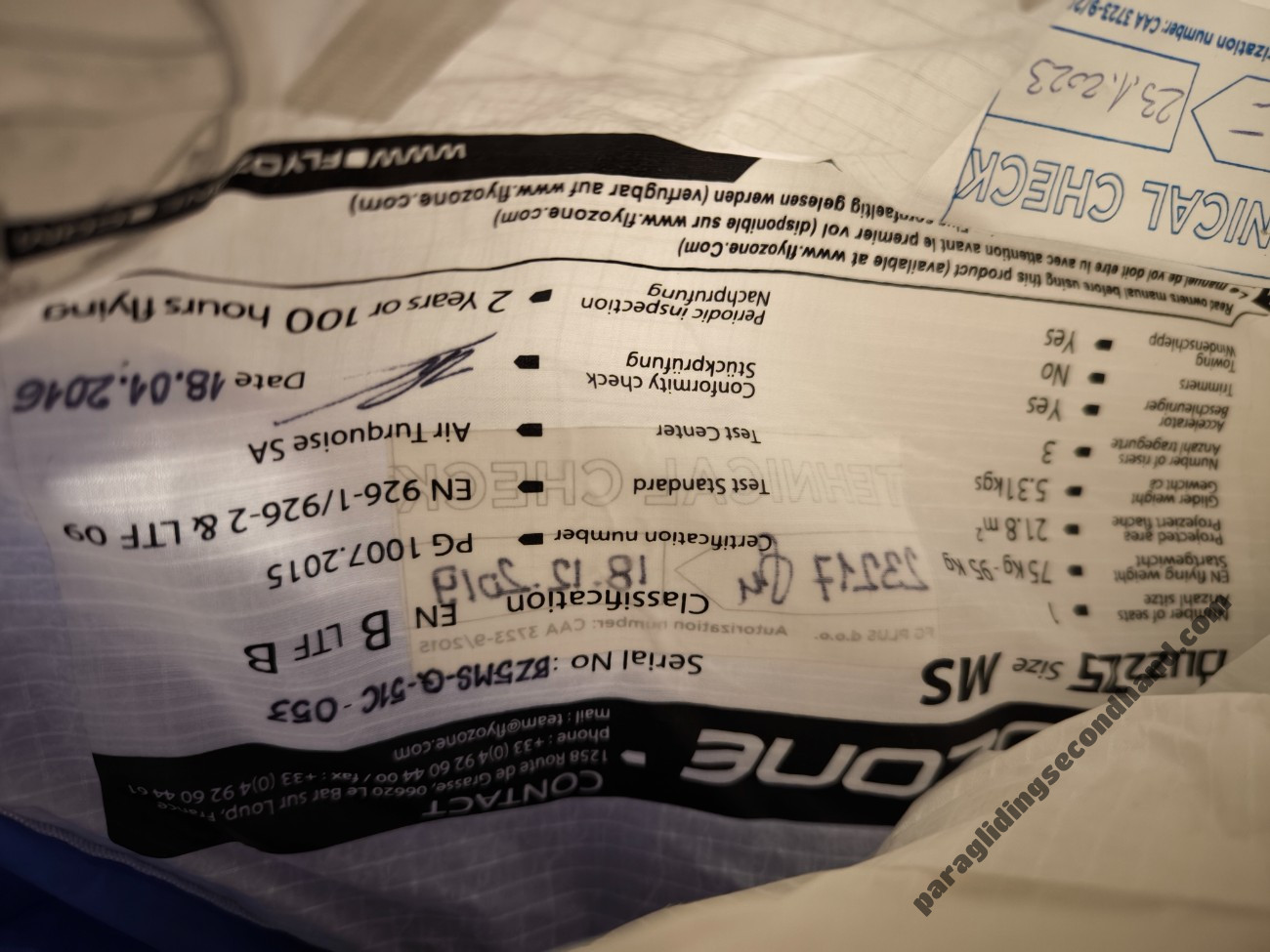 Ozone Buzz z5, MS, 2016, (75-95kg), 90h - Image 3