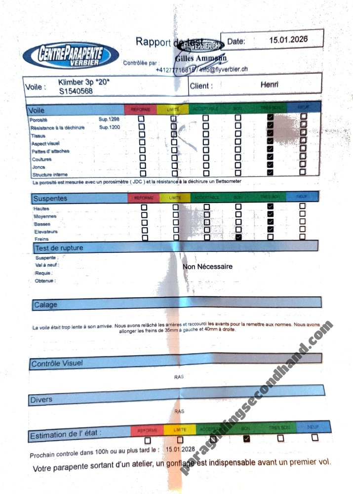 Niviuk Klimber 3P, 20, 2024, (60-78kg), 115h - Image 2