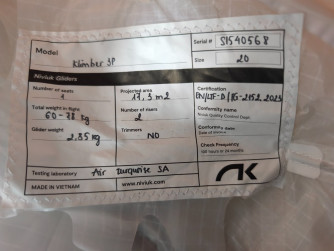 Niviuk Klimber 3P, 20, 2024, (60-78kg), 115h