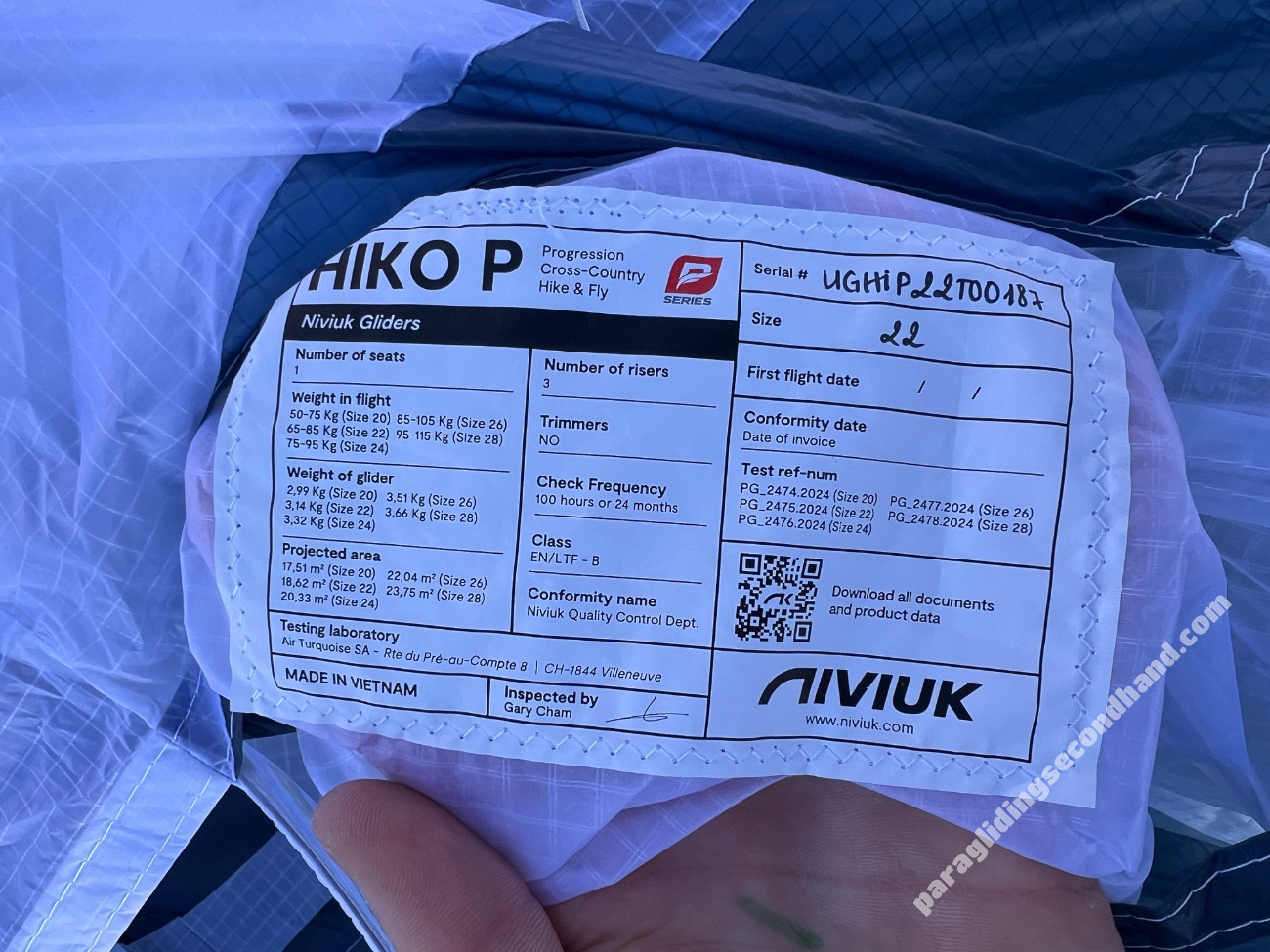 Niviuk Hiko p, 22, 2025, (65-85kg), 1h - Image 2