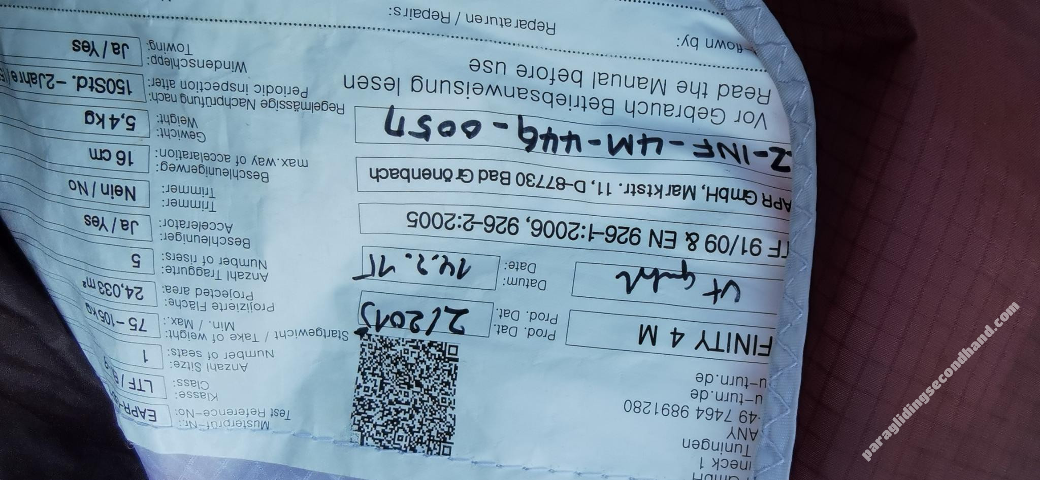 U-Turn Infinity, M, 2015, (75-105kg), 100h - Image 3