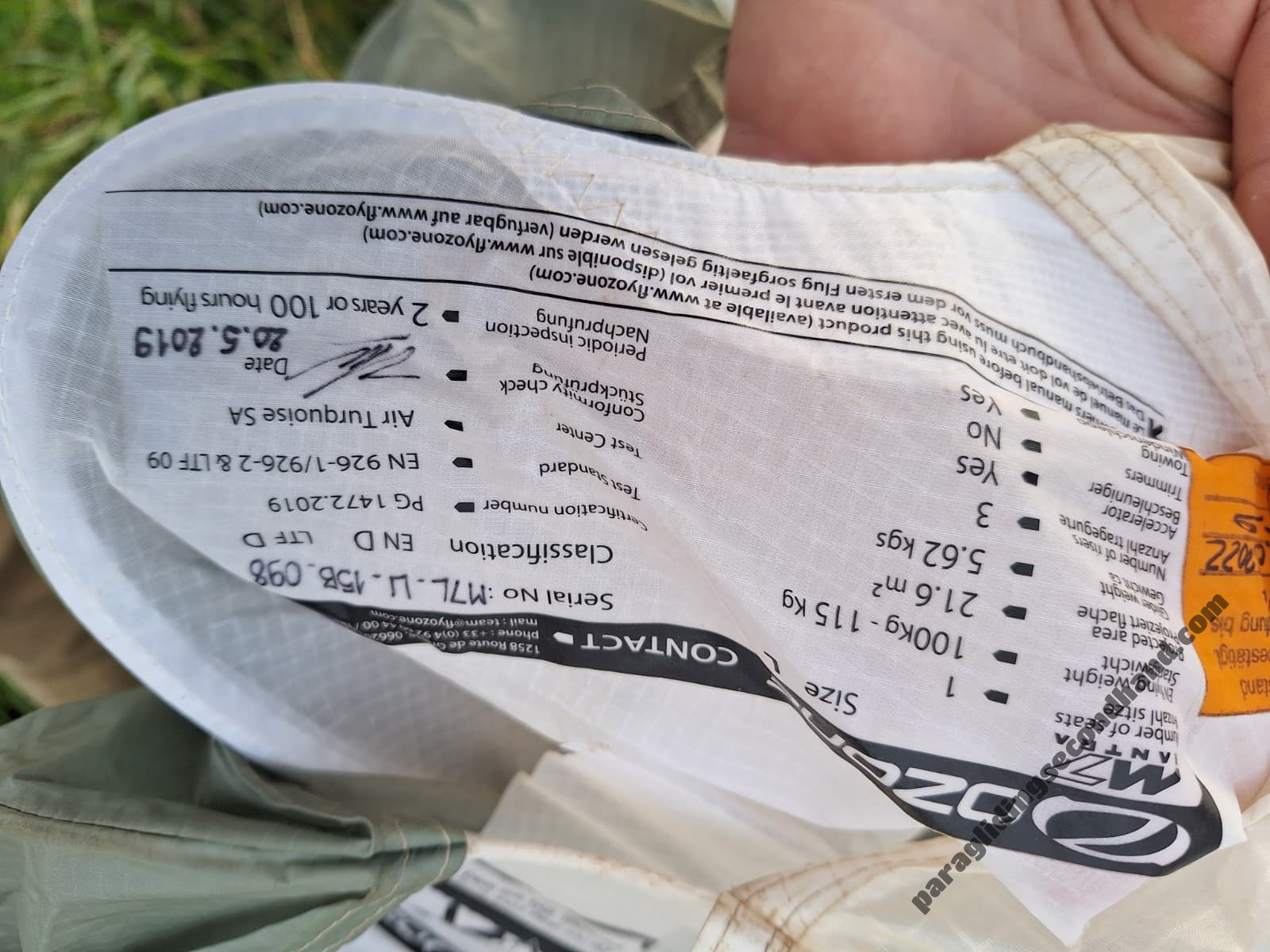 Ozone Mantra M7, L, 2019, (100-115kg), 160h - Image 2