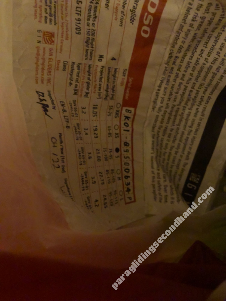 GIN Gliders Calypso, M, 2022, (75-100kg), 50h - Imagen 5