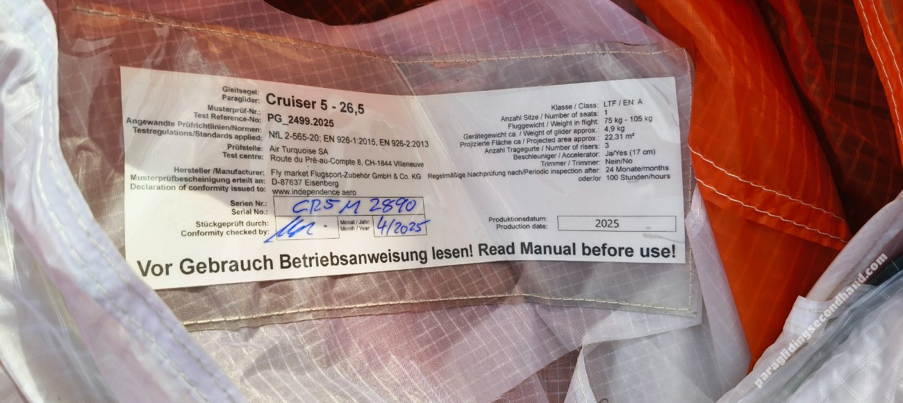 Independence Cruiser 5, 26,5, 2025, (75-105kg), 10h - Imagen 9