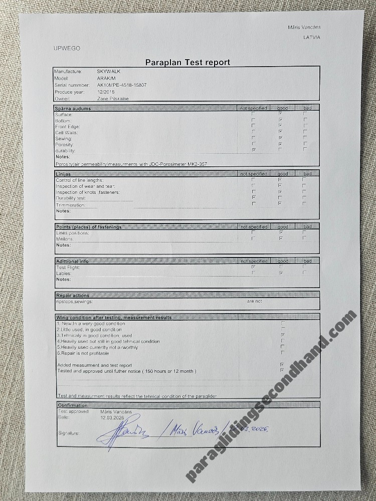 Skywalk ARAK, M, 2018, (85-110kg), 250h - Imagem 2