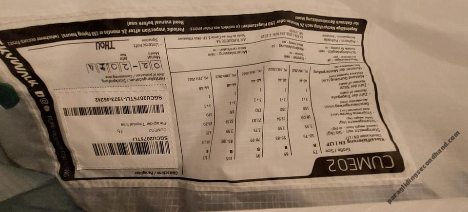 Skywalk Cumeo 2, 75+, 2024, (55-75kg), 25h - Image 5