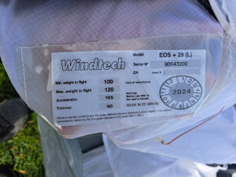 Windtech Eos, L, 2024, (100-120kg), 50h