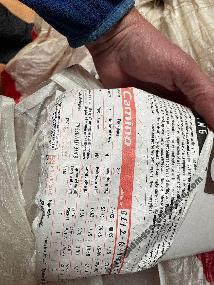 GIN Gliders Camino, XS, 2020, (65-85kg), 310h - Obraz 5