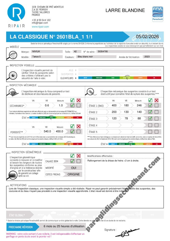 Niviuk Takoo 5, 42, 2023, (110-220kg), 800h