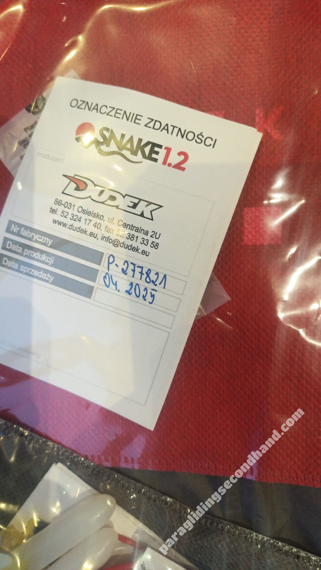 Dudek Snake 1.2, 16, 2025, (60-140kg), 3h - Image 3