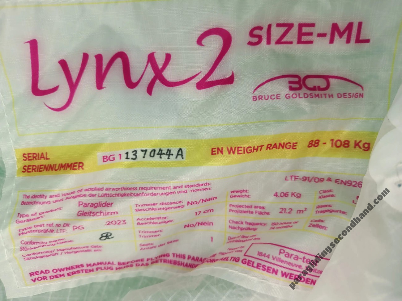 BGD Lynx 2, ML, 2023, (88-108kg), 95h - Image 2