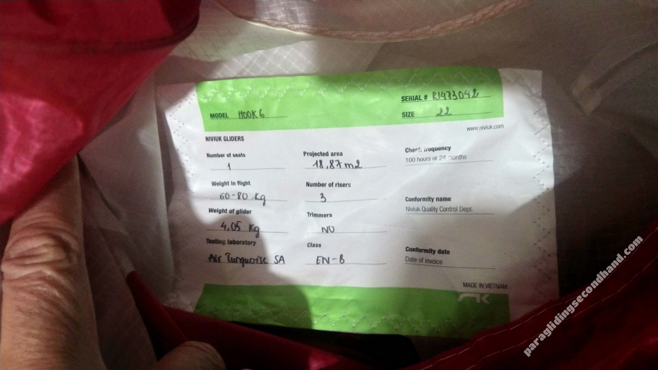 Niviuk Hook, 22, 2023, (60-80kg), 153h - Imagen 6