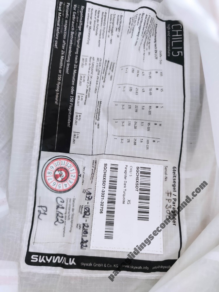 Skywalk Chili 5, XS, 2022, (75-95kg), 75h - Immagine 6