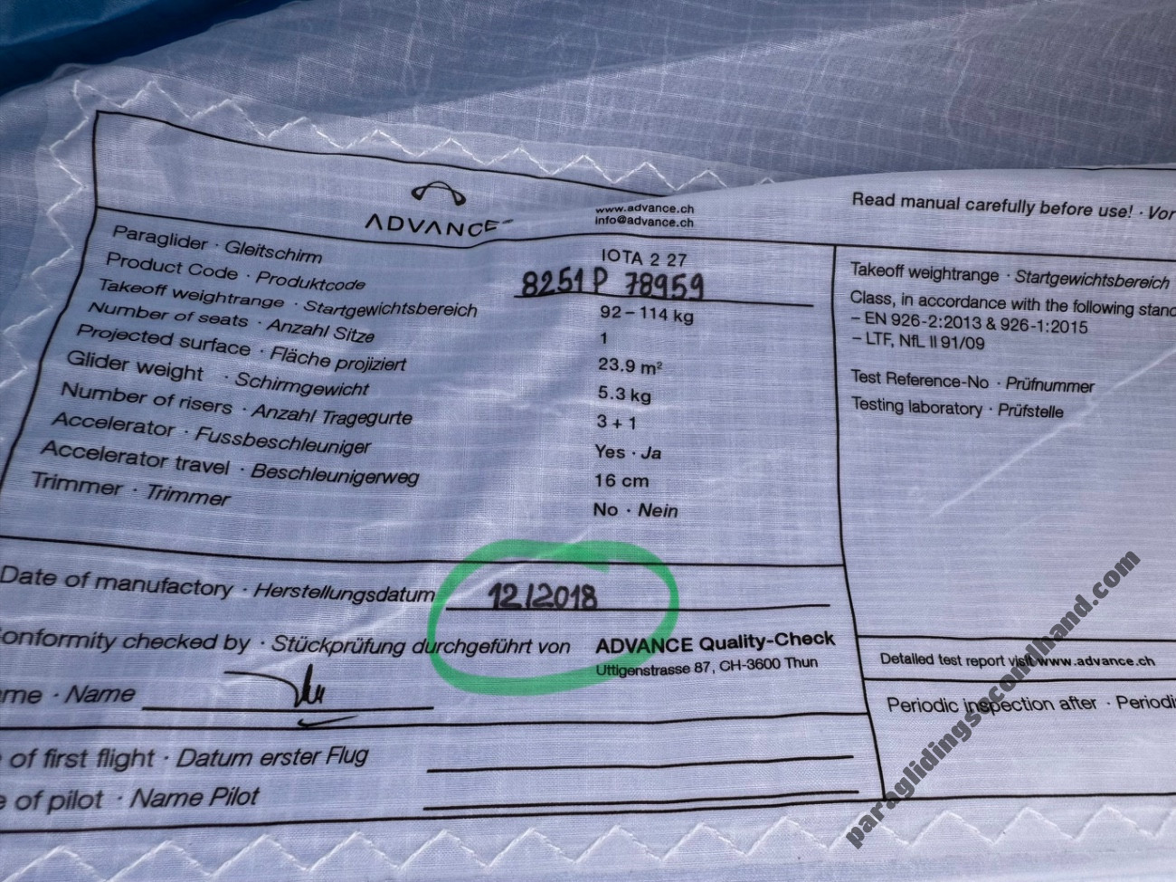 Advance IOTA 2, 27, 2018, (92-114kg), 80h - Image 7