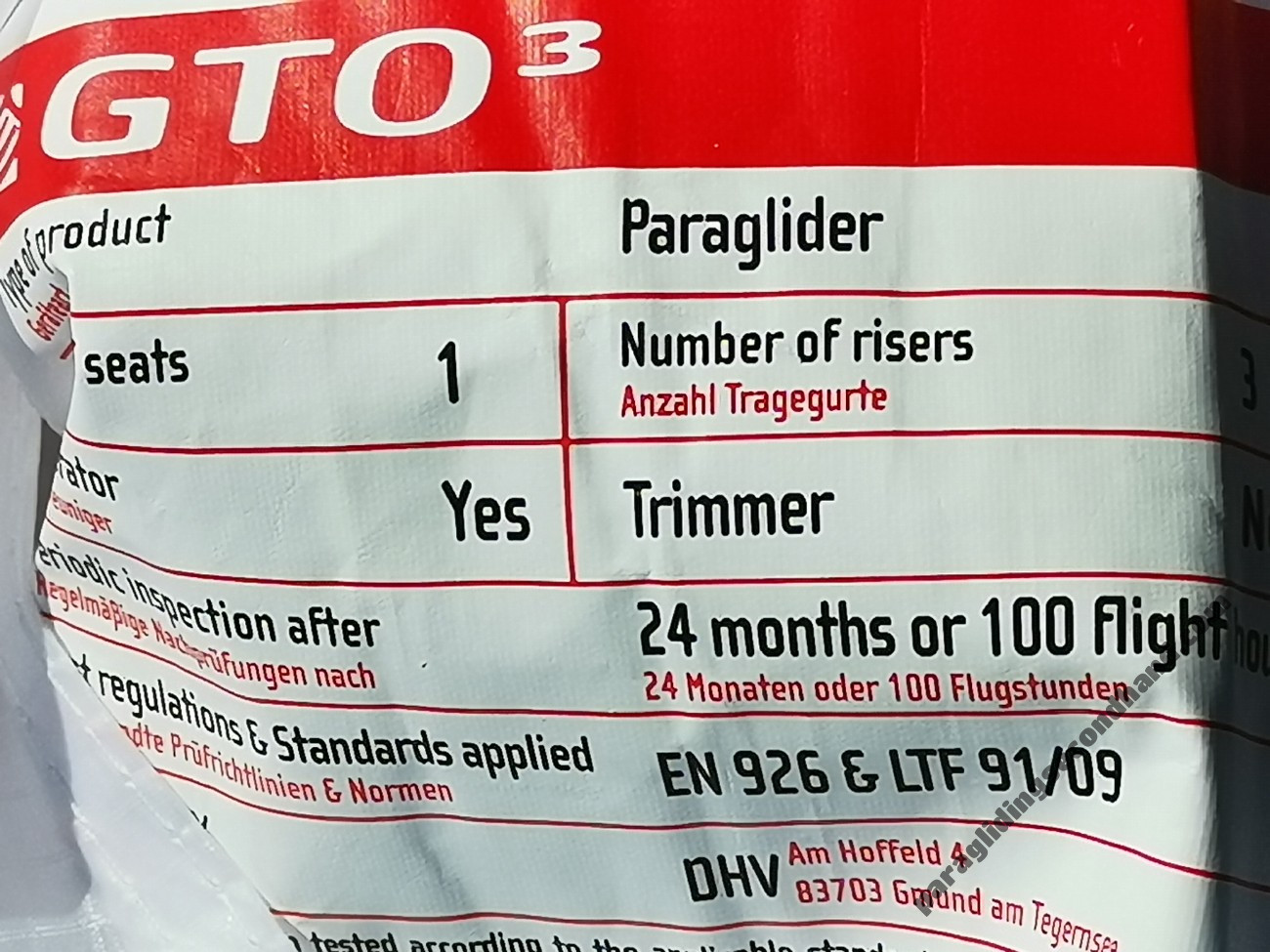 GIN Gliders GTO 3, S, 2025, (80-95kg), 5h - Image 2