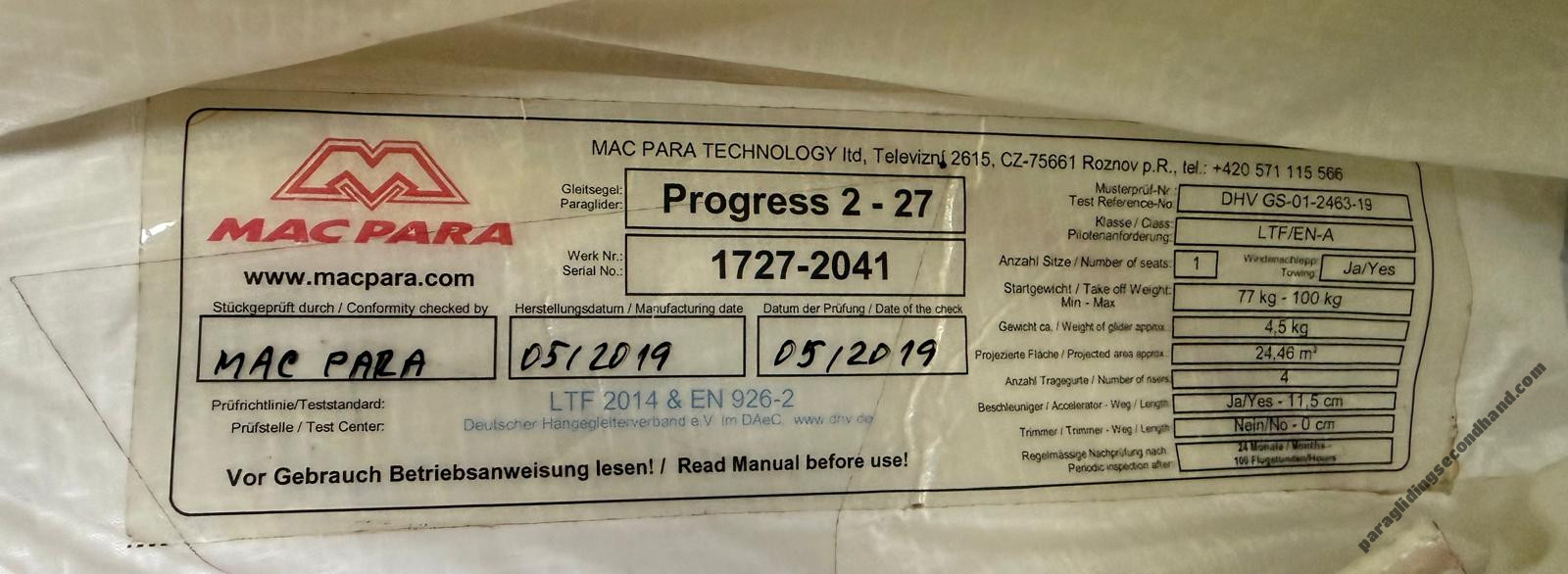 Mac Para Progress 2, 27, 2019, (77-100kg), 80h - Slika 3