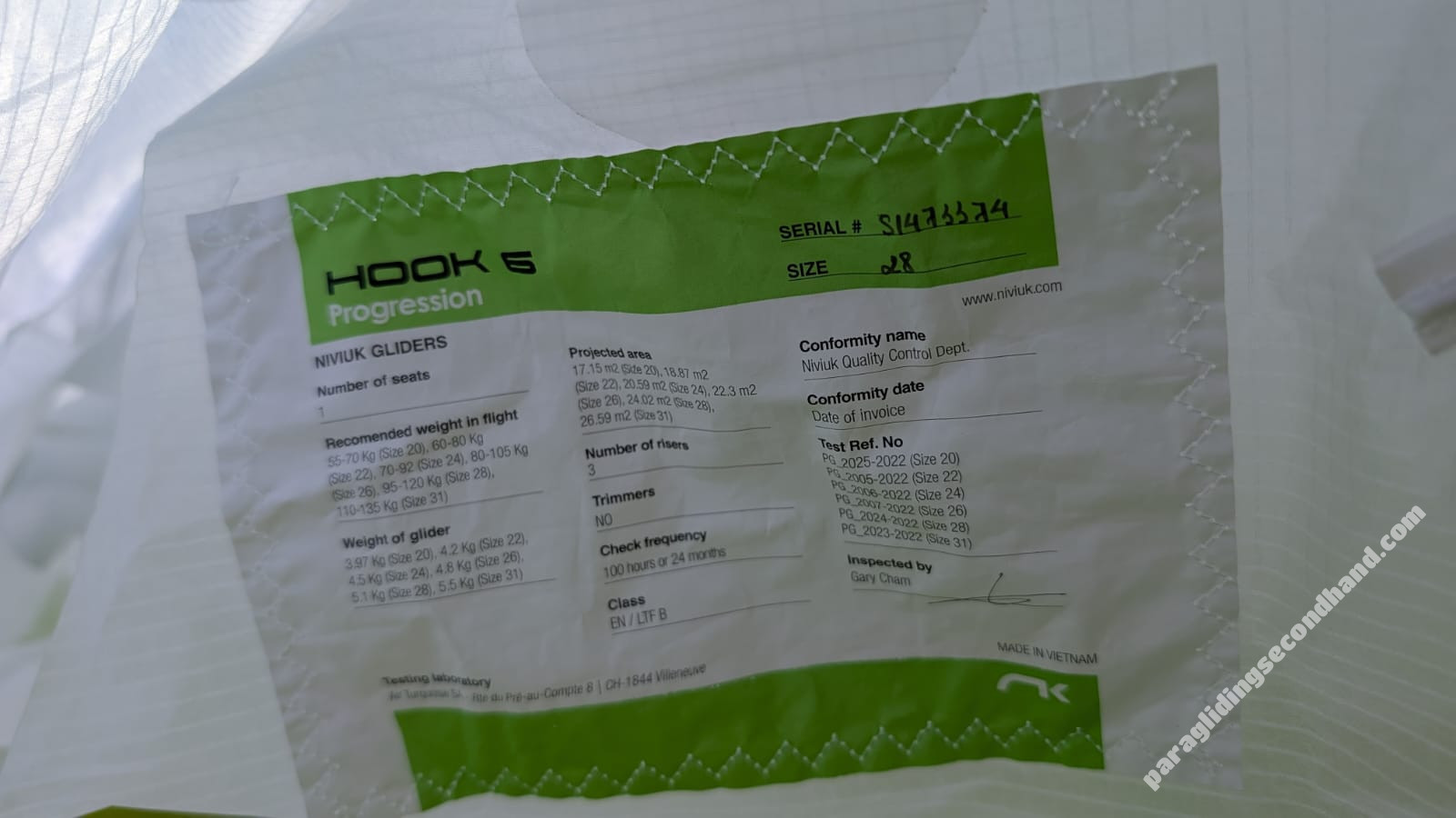 Niviuk Hook 6, 28, 2023, (95-120kg), 20h - Image 2