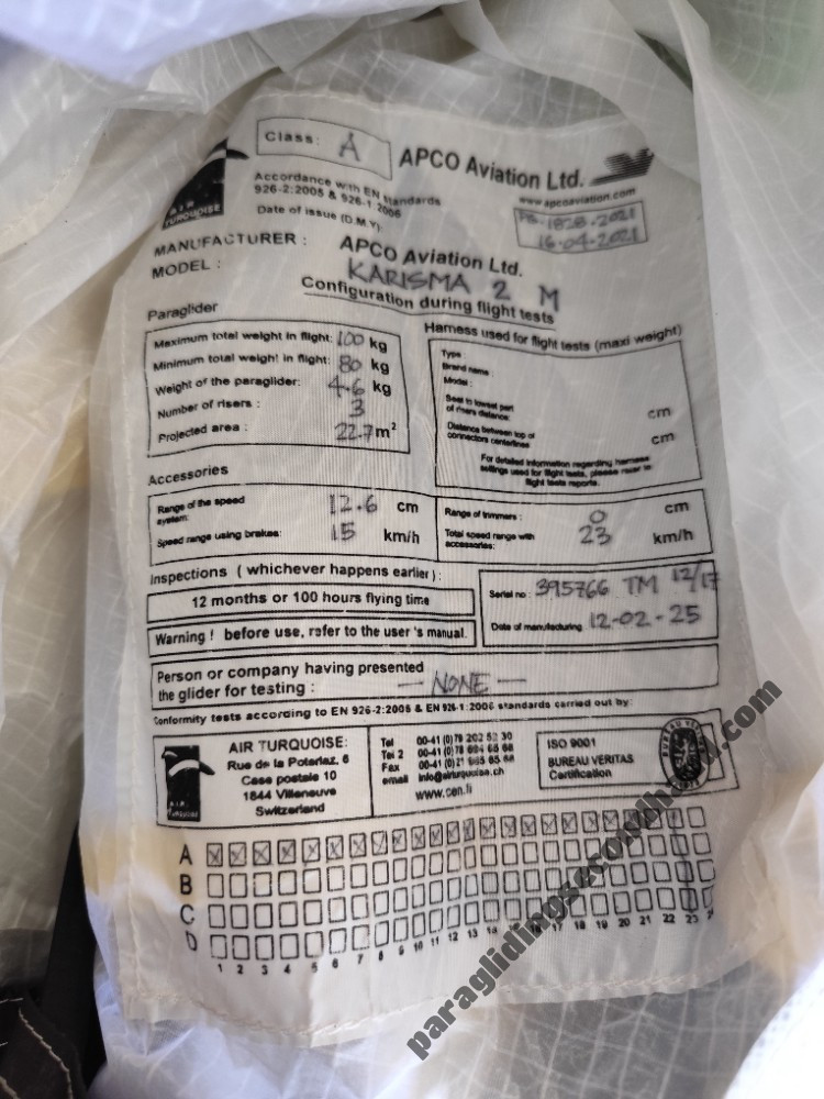 Apco KarismaII, M, 2025, (80-100kg), 30h - Image 4